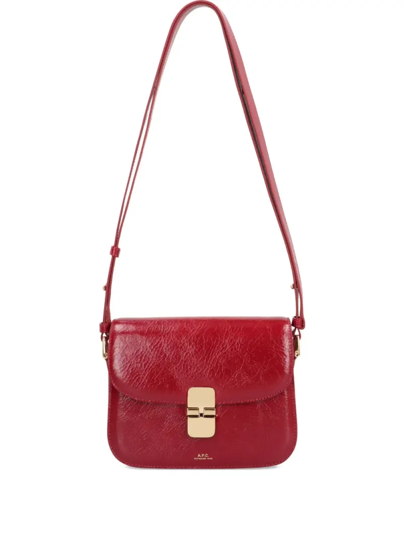 A.P.C. Kleine Grace Umhängetasche mit Klappe in Rot