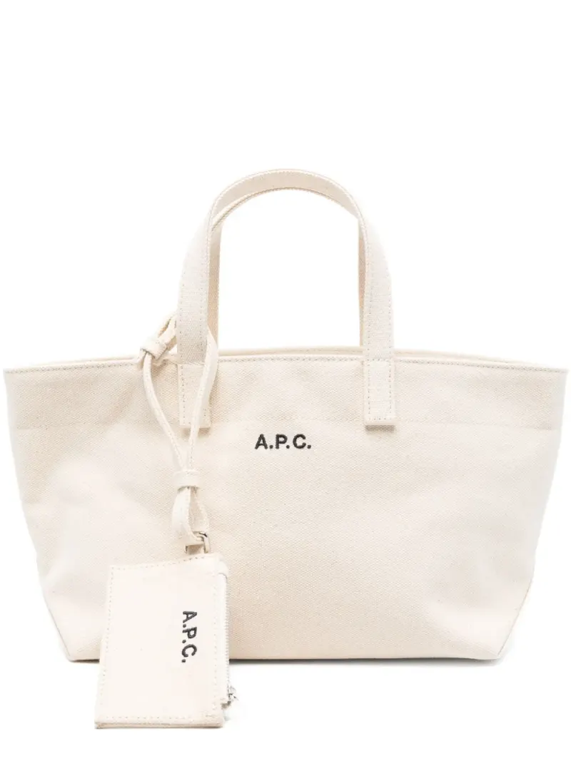 A.P.C. Kleine Le Drummer Toile Tote Bag in Nude