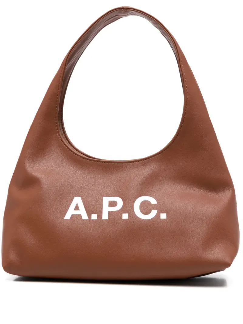 A.P.C. Baby Ninon Schultertasche mit Logo-Print in Braun