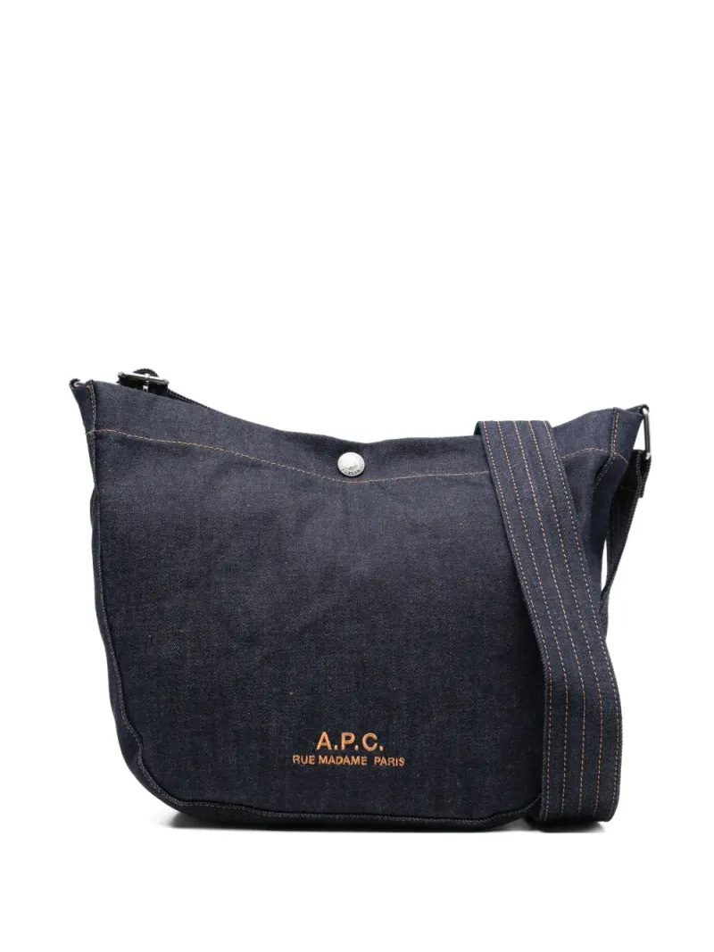 A.P.C. Schultertasche im Jeans-Look in Blau