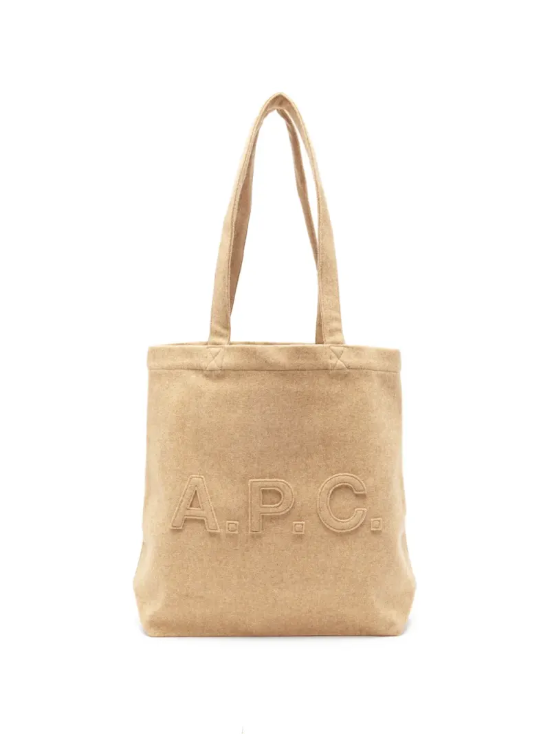 A.P.C. Trapèze Tote Bag mit Logo-Patch in Nude