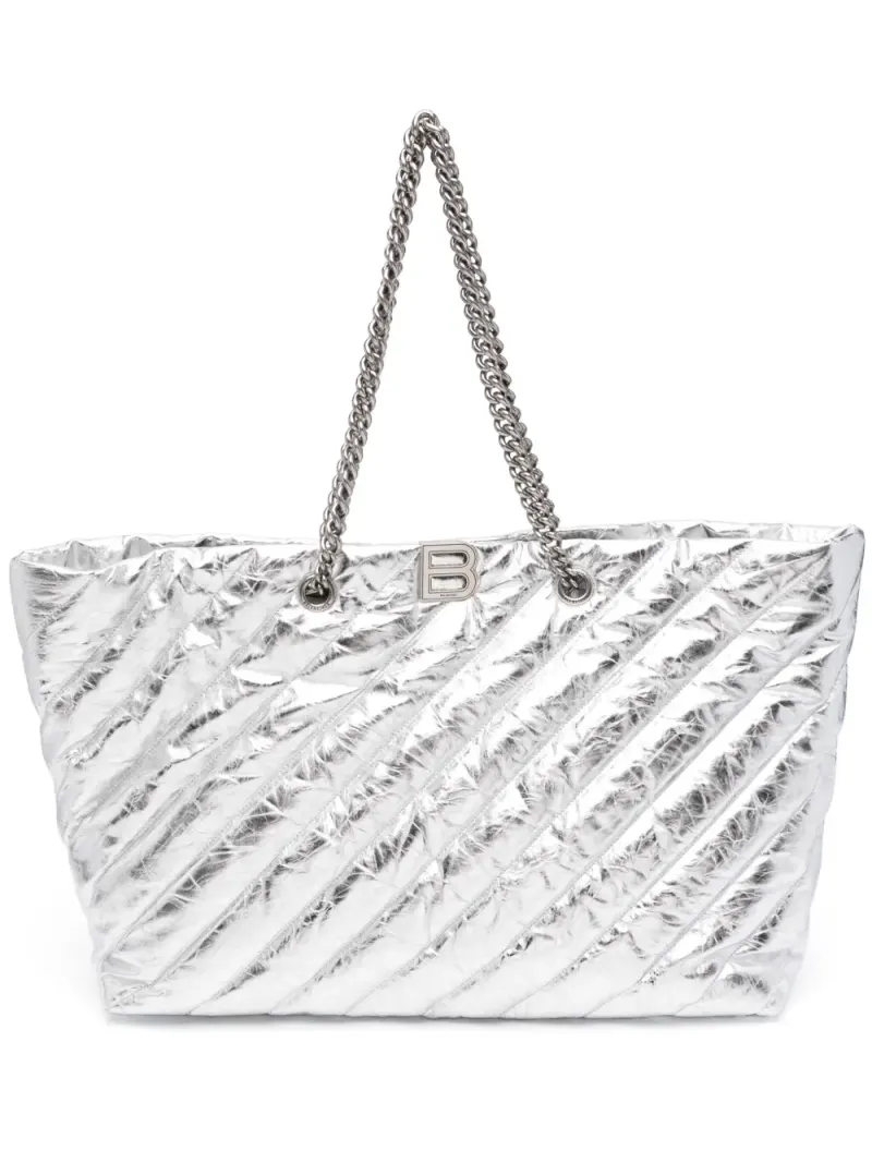 Balenciaga Große Crush Tote Bag in Silber