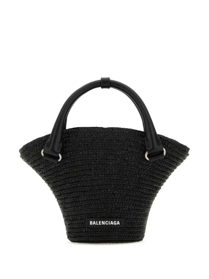 Balenciaga Handtasche aus Raffiabast in Schwarz