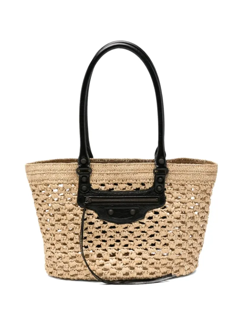 Balenciaga medium Le City basket tote bag in Nude