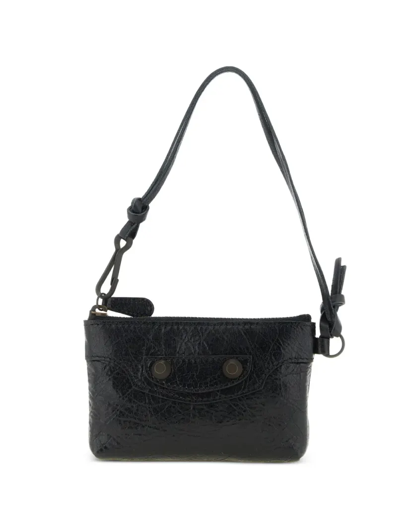 Balenciaga Le City studded leather clutch in Schwarz