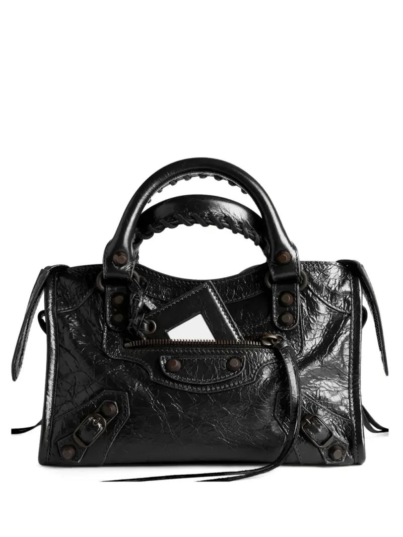 Balenciaga Mini Le City Tote Bag aus Lammleder Mini in Schwarz Lammleder-Leder