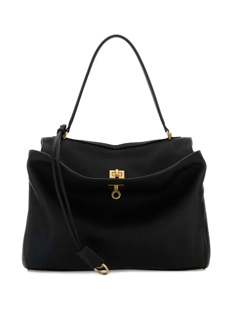 Balenciaga Schultertasche aus Leder in Schwarz