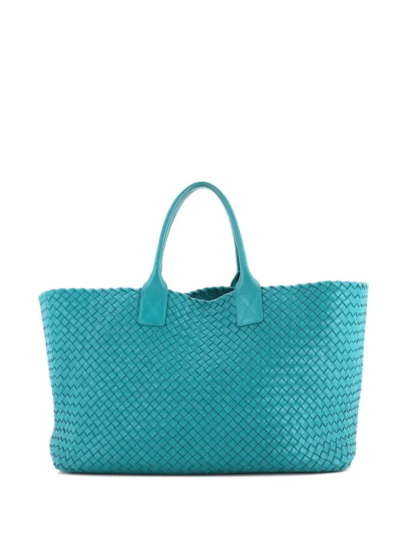 Bottega Veneta Cabat Medium in Blau Intrecciato-Leder – Tote