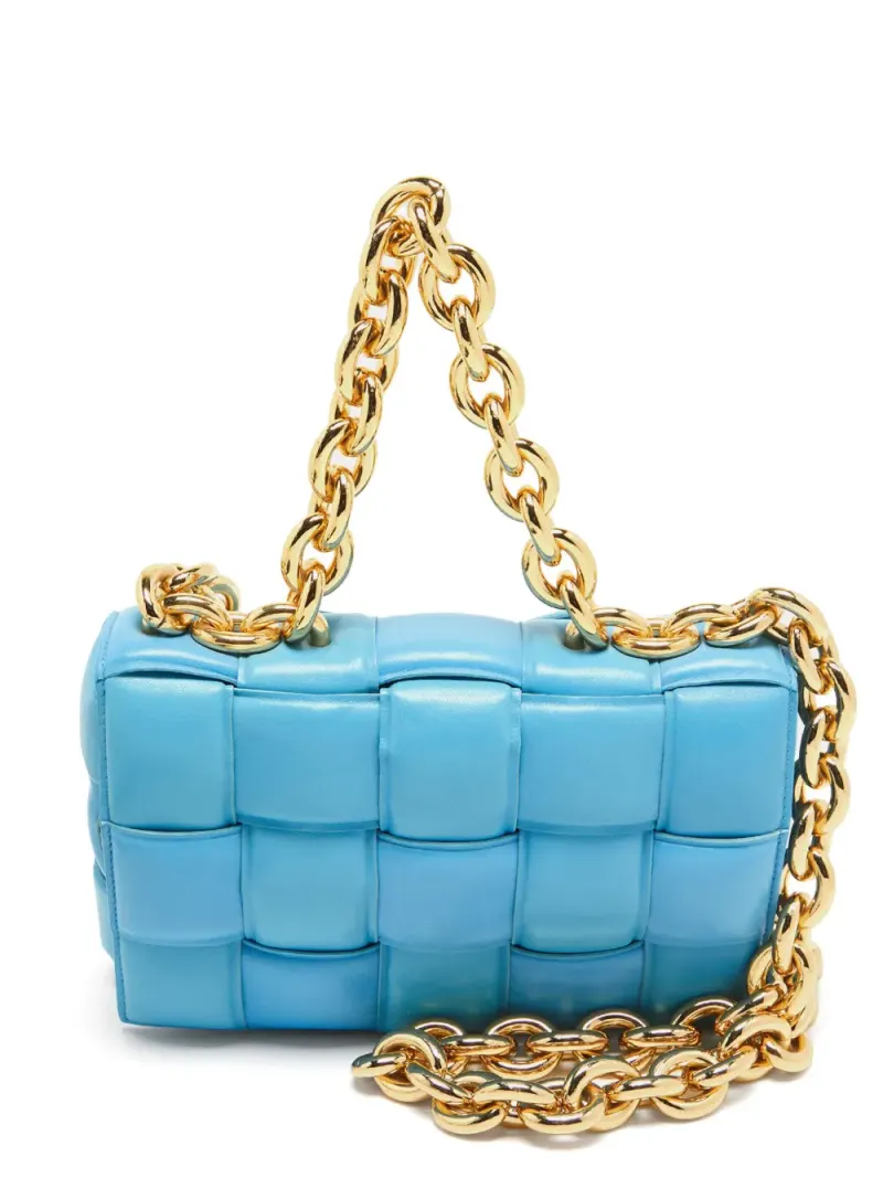 Bottega Veneta Cassette Schultertasche in Blau