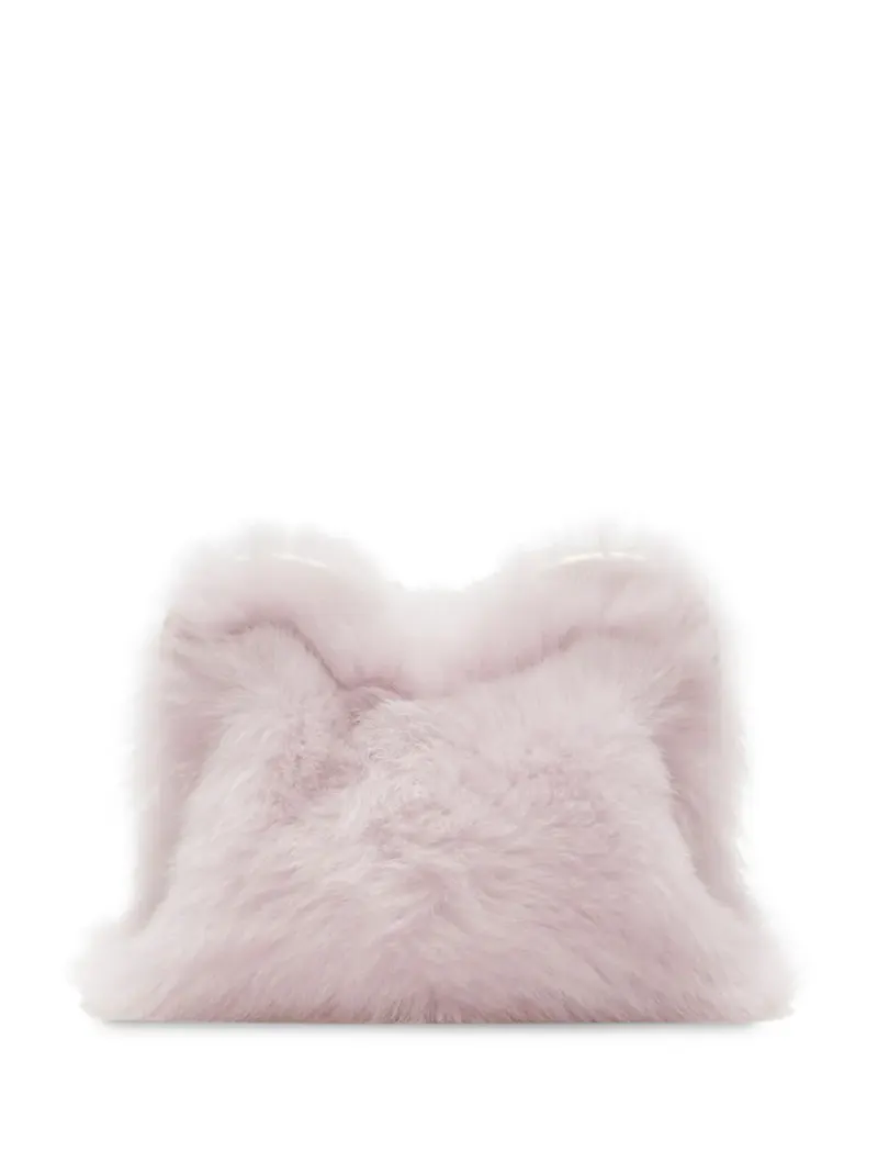 Burberry Clutch aus Faux Fur in Rosa