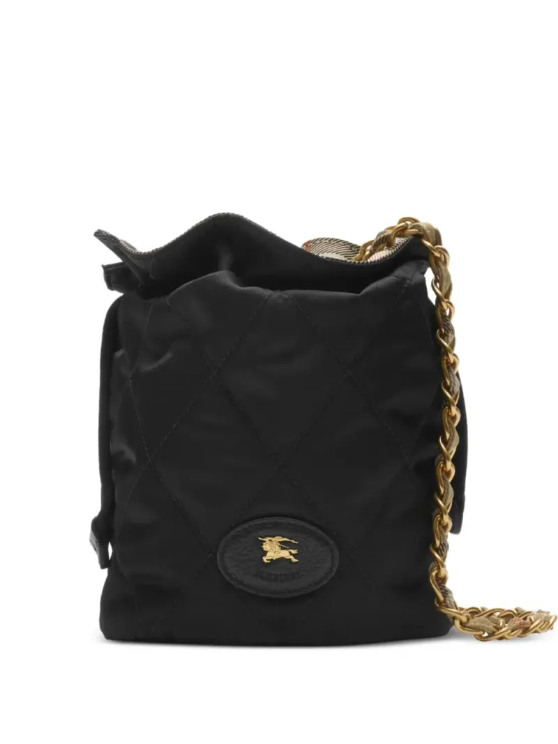 Burberry Gesteppte Horseshoe Mini-Tasche mit Kettenriemen Mini in Schwarz