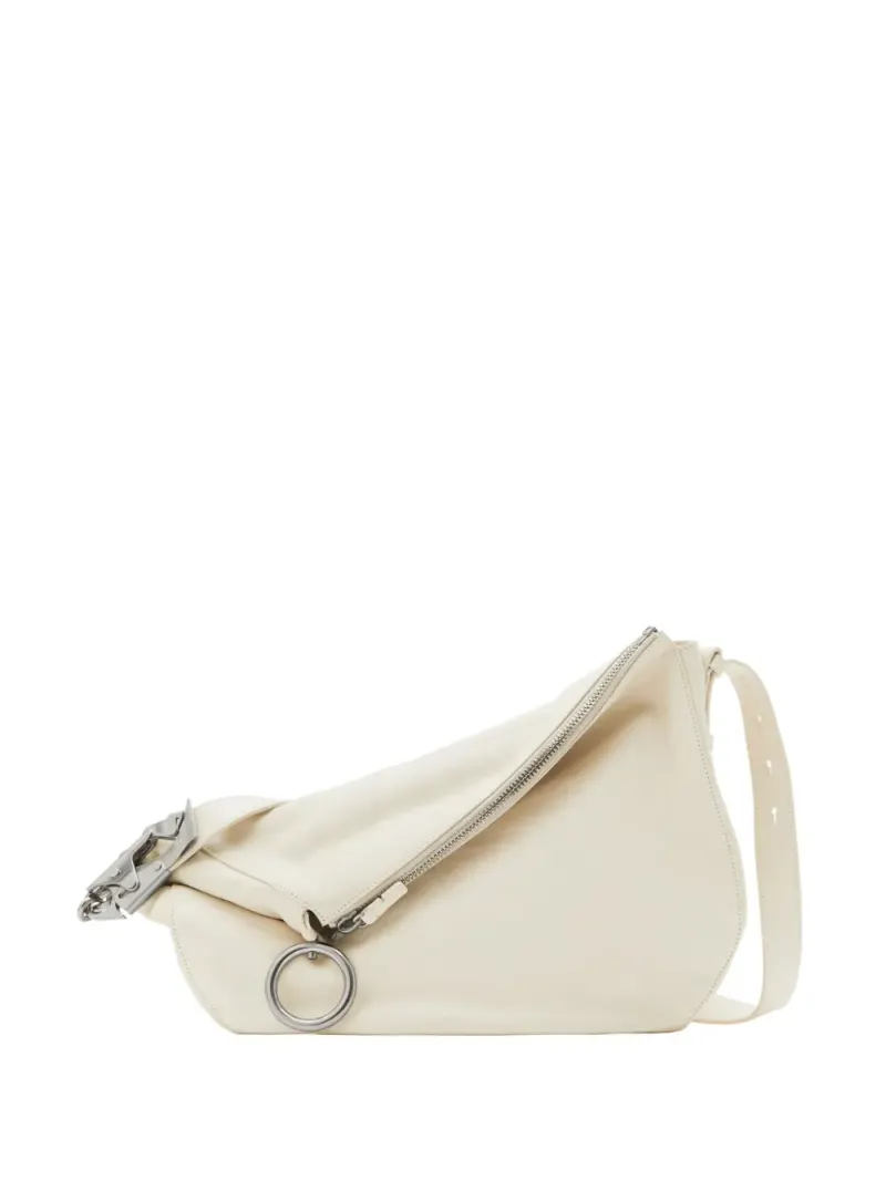 Burberry Mittelgroße Knight Schultertasche in Weiß