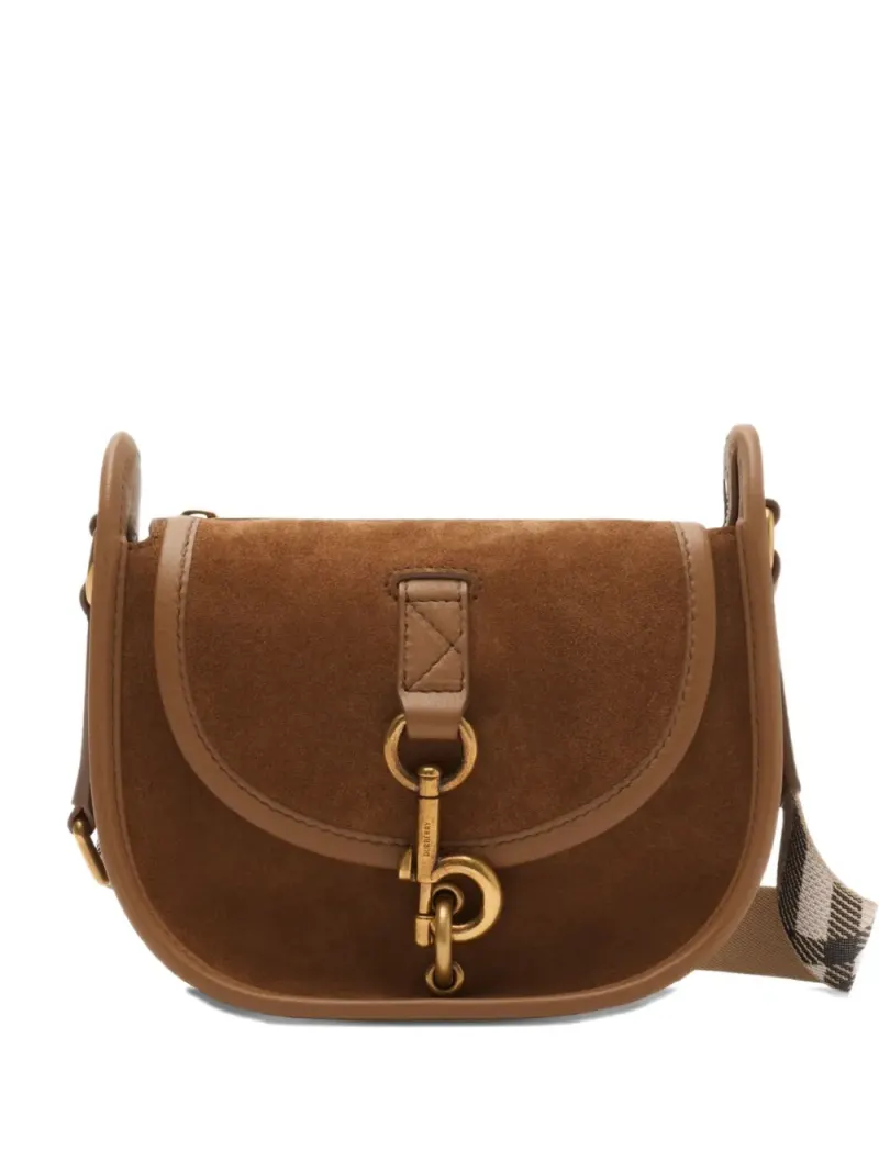 Burberry Kuriertasche mit kariertem Riemen in Braun
