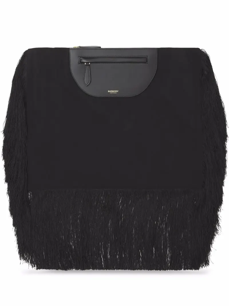 Burberry Olympia Clutch mit Fransen in Schwarz