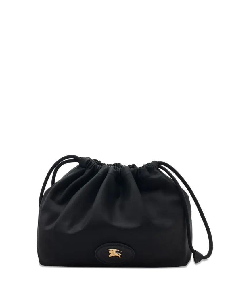Burberry Wendbare Horseshoe Clutch mit Kordelzug in Schwarz