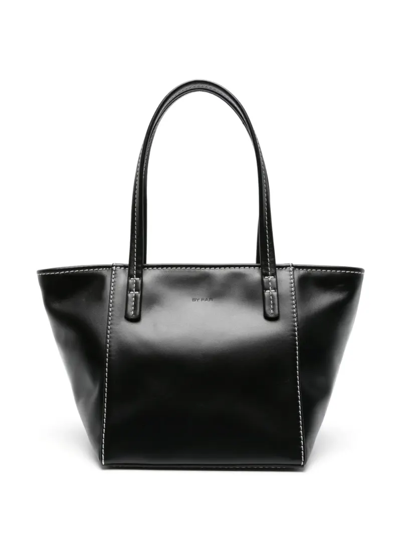 By Far Bar Handtasche aus Leder in Schwarz