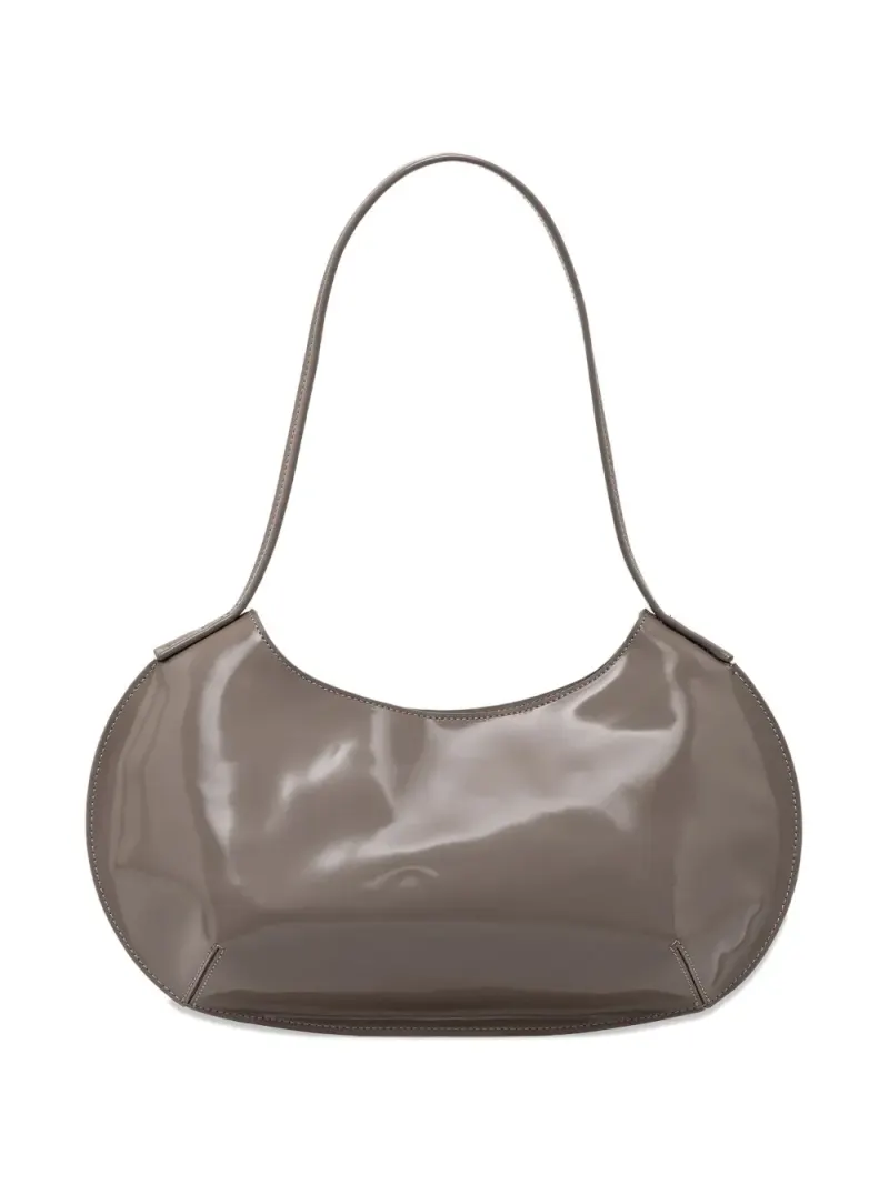 By Far Mittelgroße Horner Schultertasche aus Leder in Nude