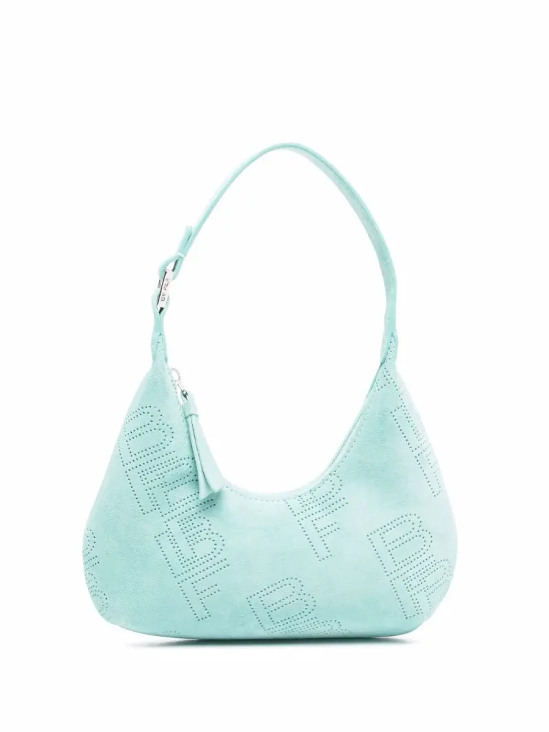 By Far Perforierte Amber Schultertasche in Blau
