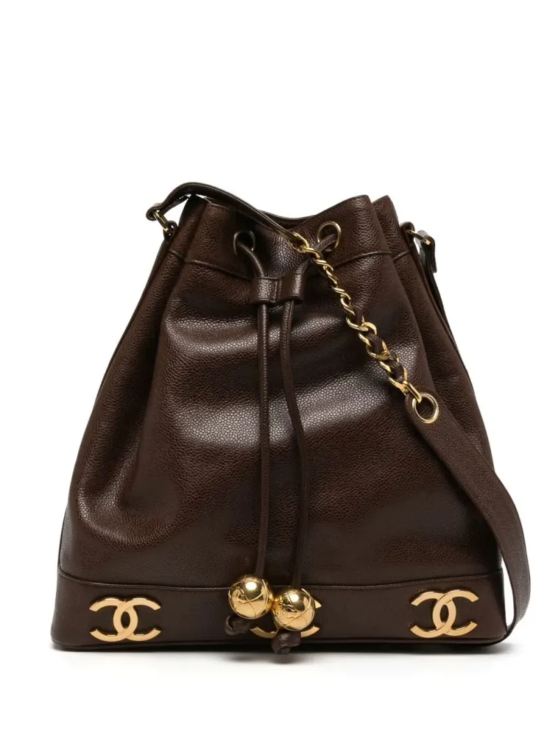 Chanel 1995 Beuteltasche mit Triple CC in Braun