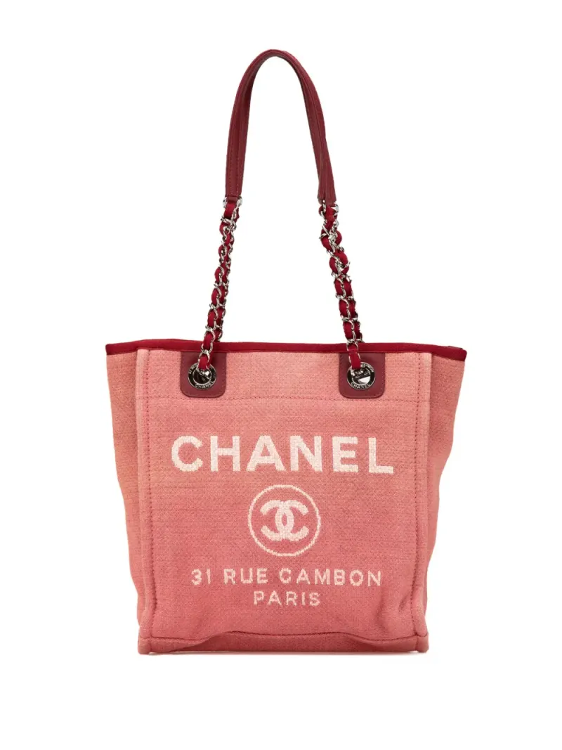 Chanel Canvas Deauville in Rot – Pre-owned Taschen