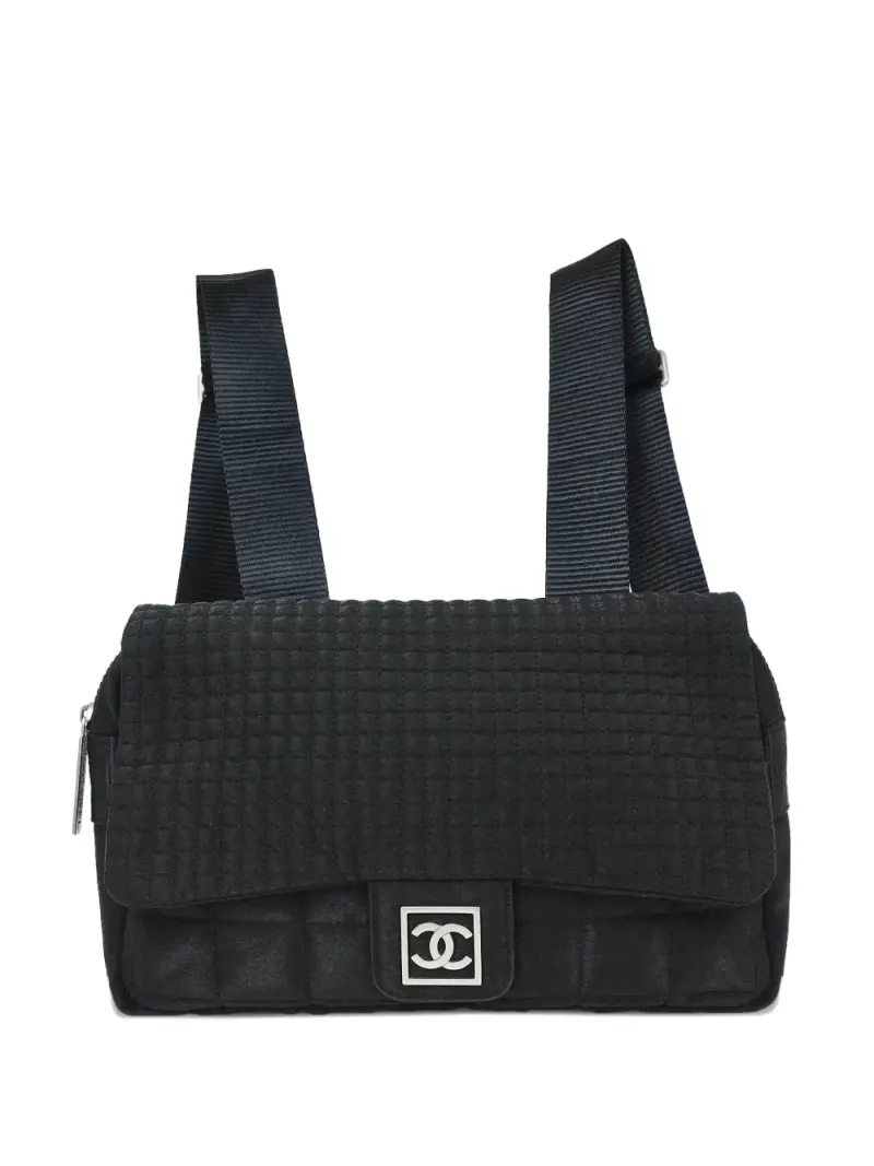 Chanel 2006 Choco Bar Rucksack mit gestepptem CC in Schwarz