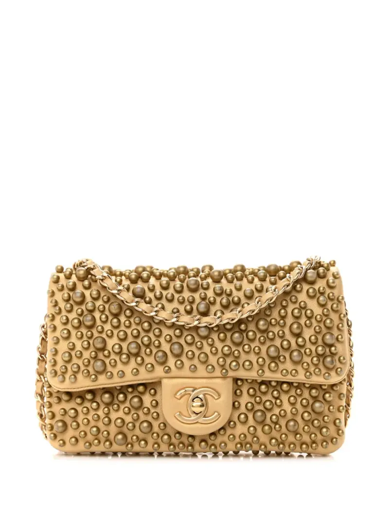 Chanel 2014 kleine Classic Flap Schultertasche in Gold