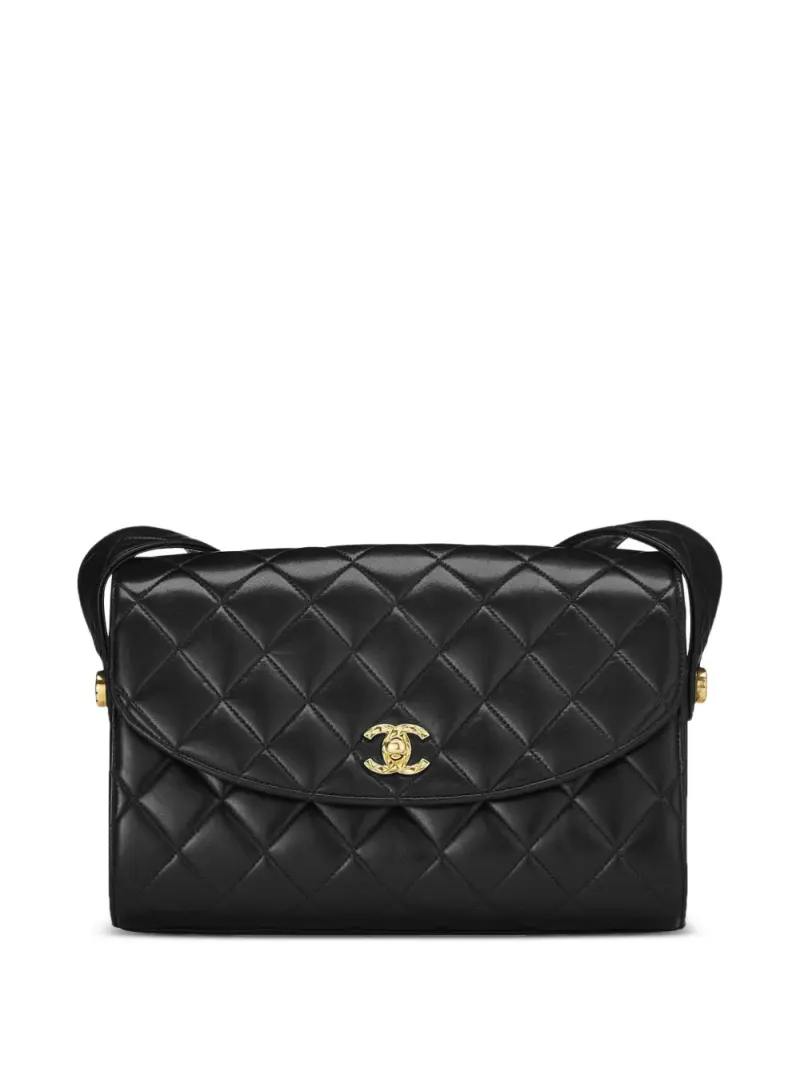 Chanel 1991 kleine Classic Flap Schultertasche in Schwarz