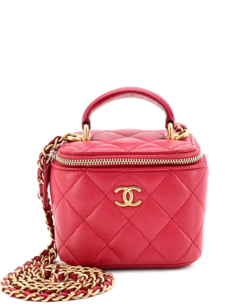Chanel Classic Top Handle Mini in Rosa Lammleder-Leder – Pre-owned Taschen