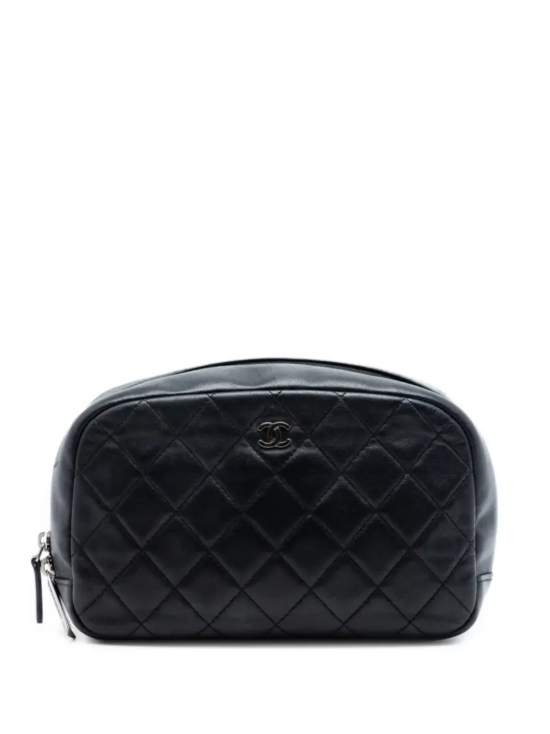 Chanel 2016-2017 mittelgroße Curvy Kosmetiktasche in Schwarz