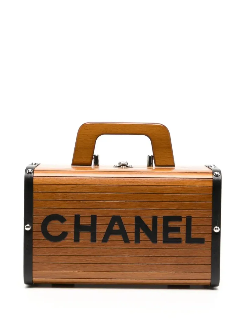 Chanel 1995 Kosmetiktasche mit CC in Braun