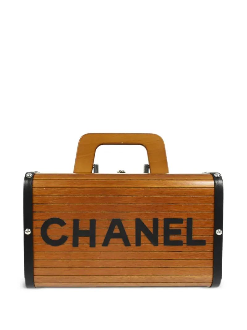 Chanel 1995 Kosmetiktasche mit CC in Braun