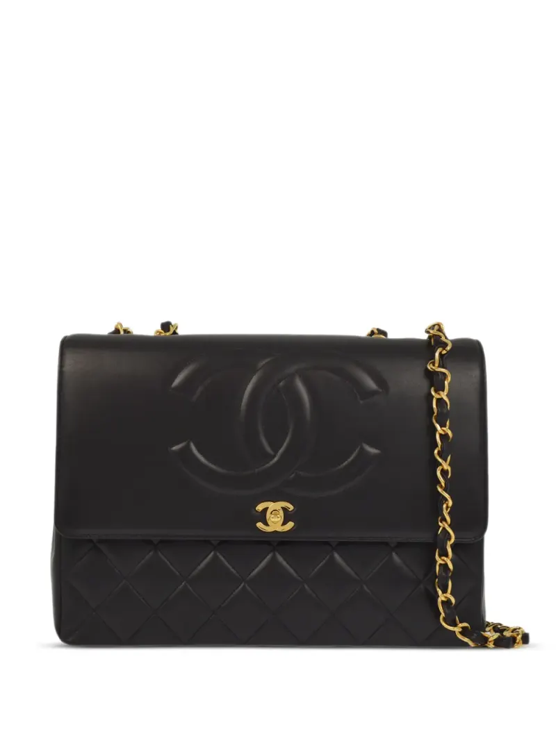 Chanel 1992 maxi Classic Flap Schultertasche in Schwarz