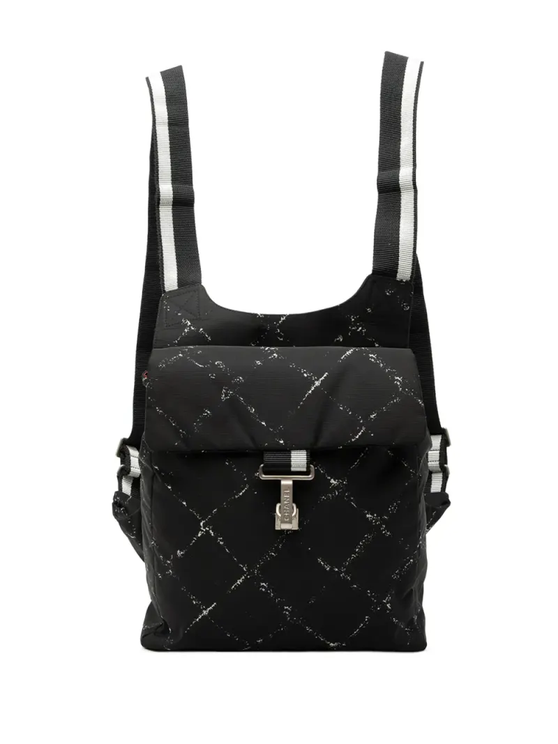 Chanel 1997-1999 Old Travel Line Rucksack in Schwarz