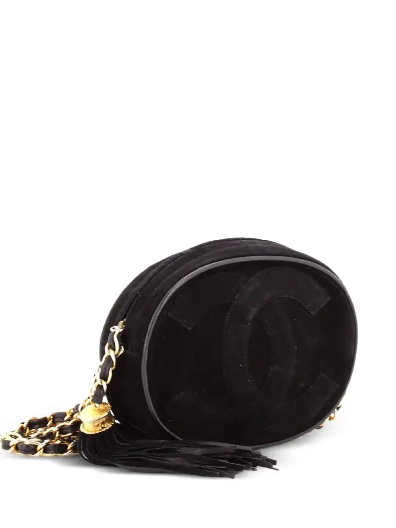 Chanel Ovale Mini in Schwarz Wildleder-Leder – Pre-owned Taschen