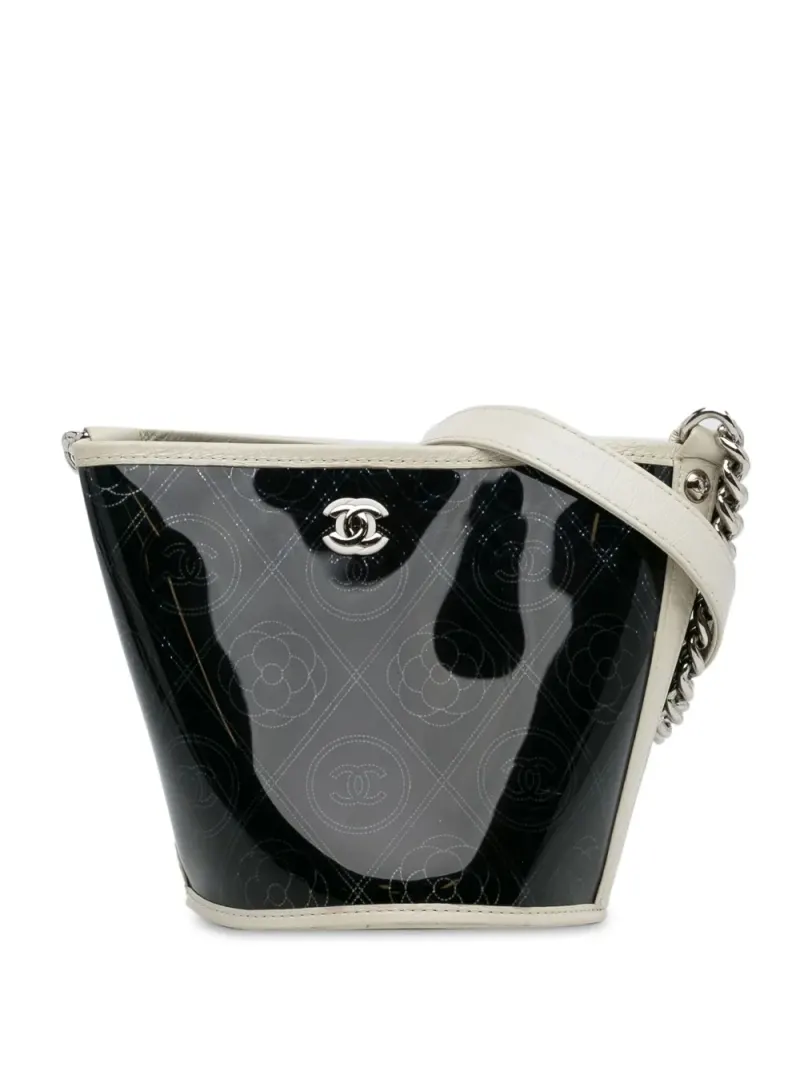 Chanel 2018 PVC Camellia Beuteltasche in Schwarz