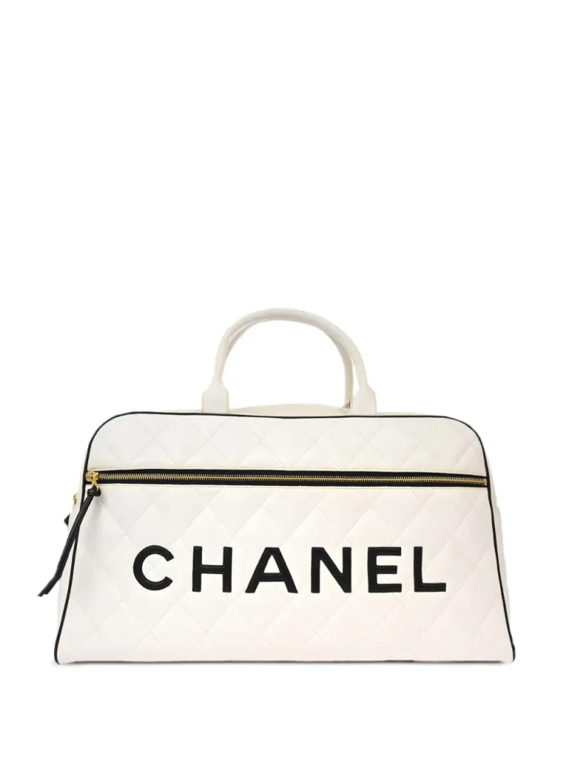 Chanel 1994-1996 Reisetasche mit Rautensteppung in Weiß
