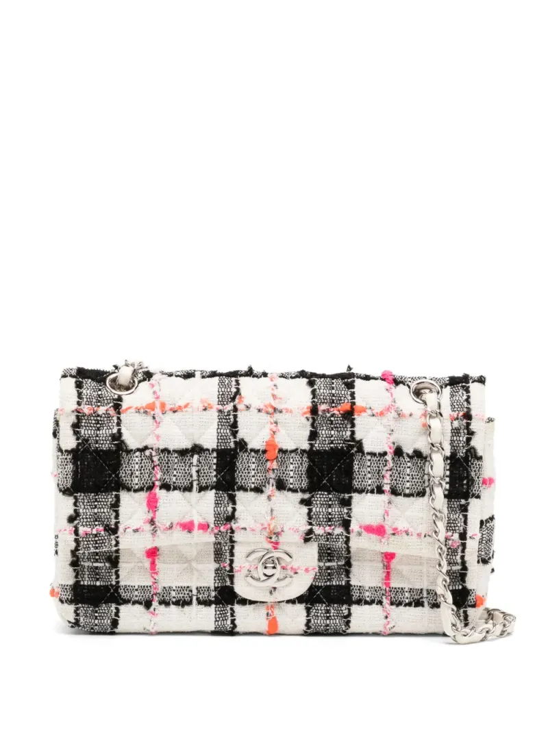 Chanel Schultertasche mit Double Flap in Weiß