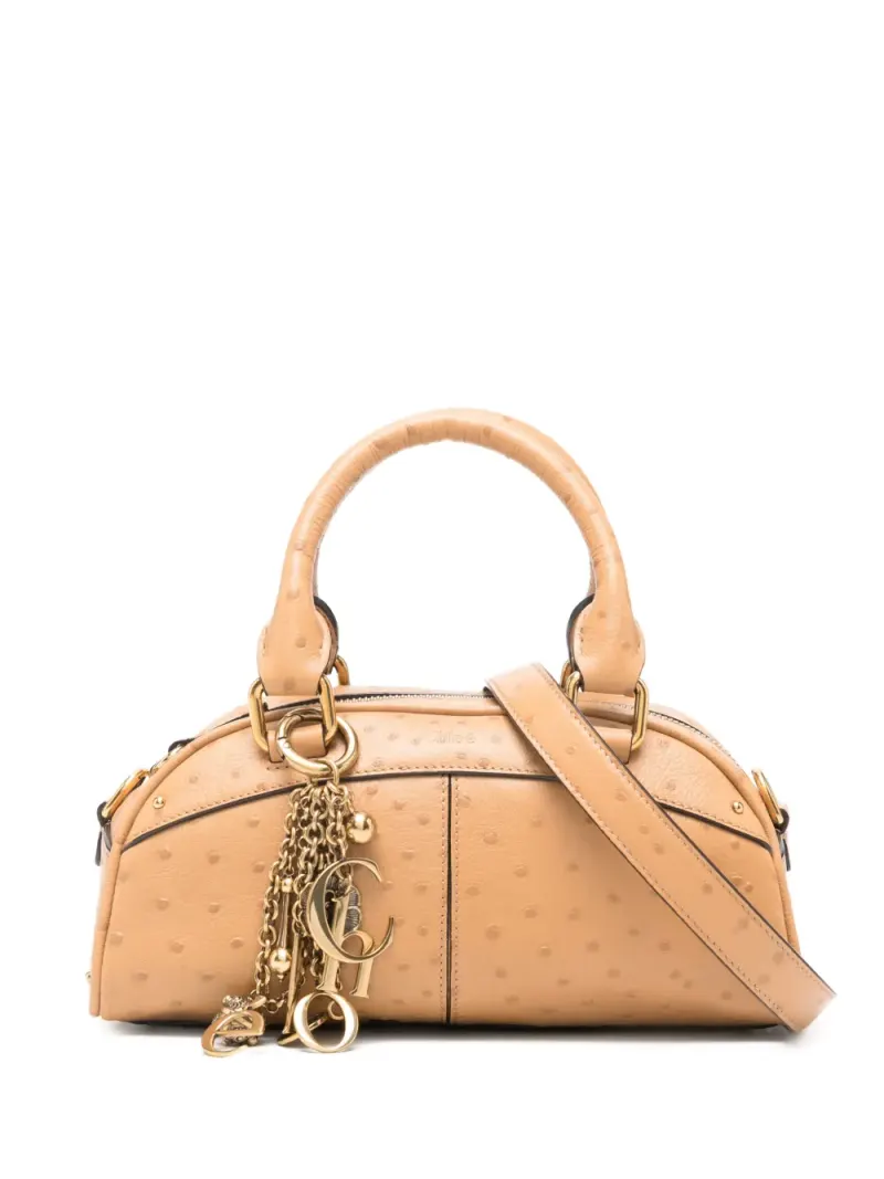 Chloé Mini Bowling Tote Bag mit Anhänger Mini in Nude