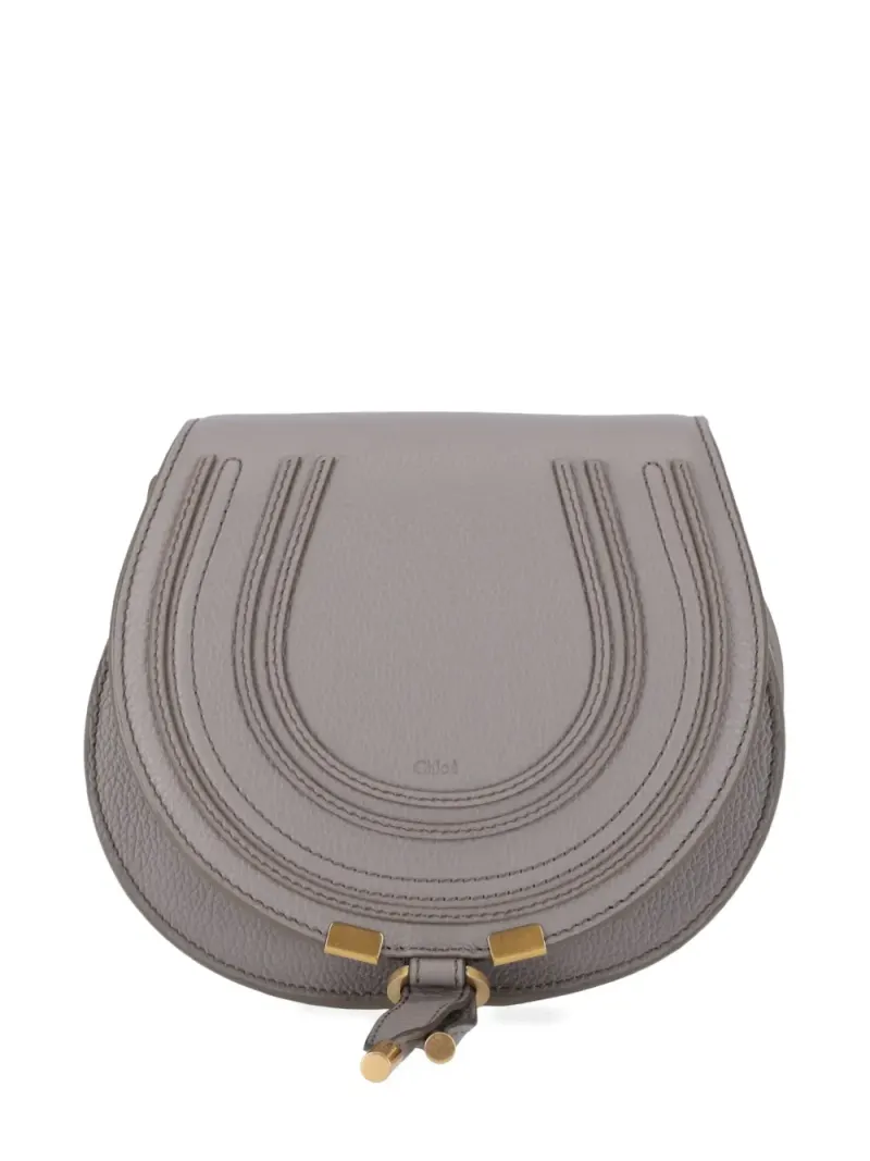 Chloé Kleine Marcie Schultertasche mit Klappe in Grau