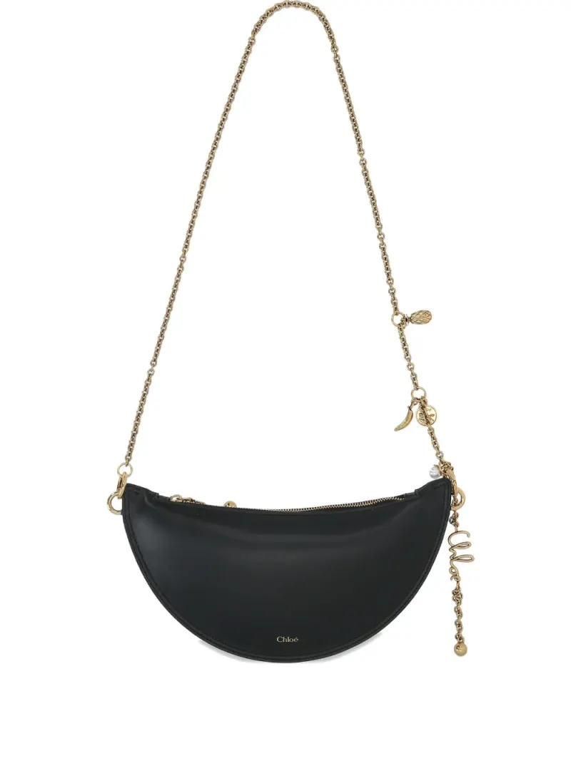 Chloé Schultertasche mit Halbmondform in Schwarz