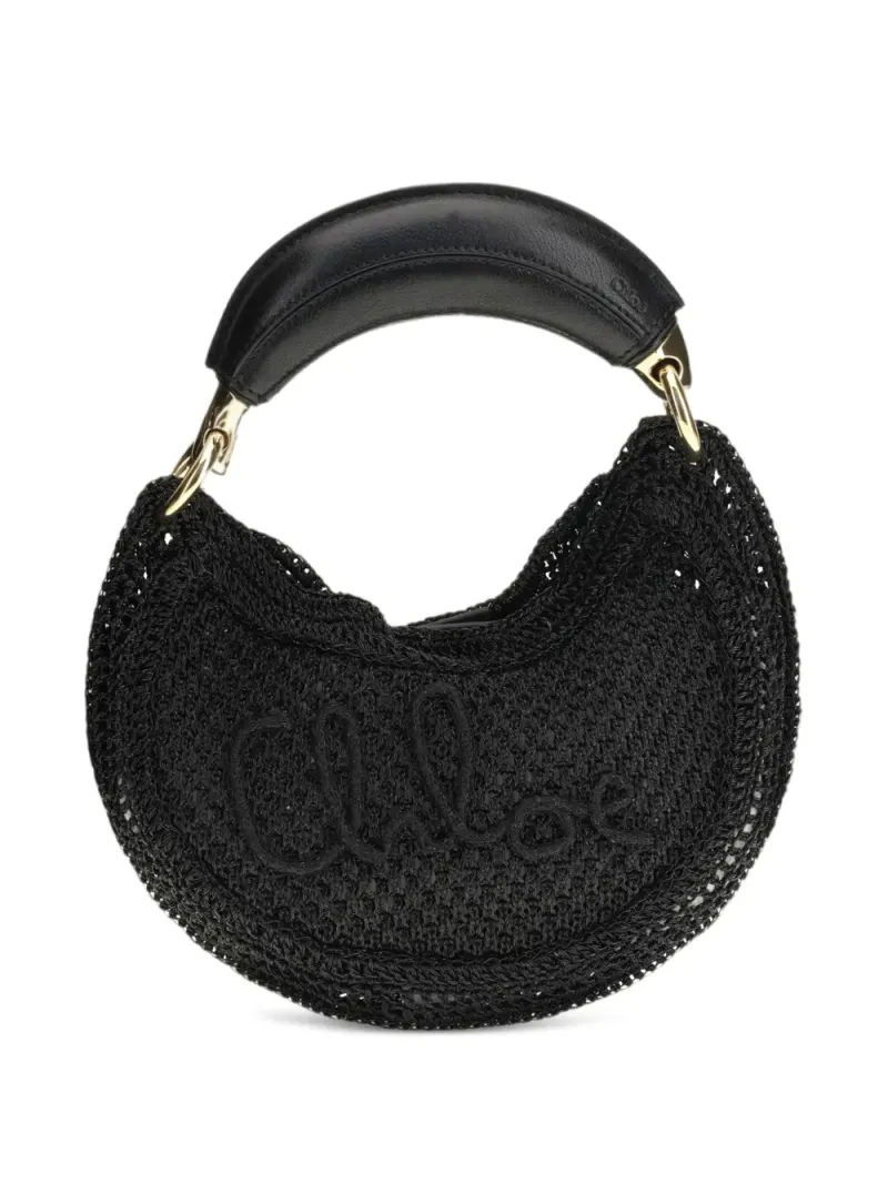 Chloé Summer Banana Mini-Tasche aus Raffiabast Mini in Schwarz