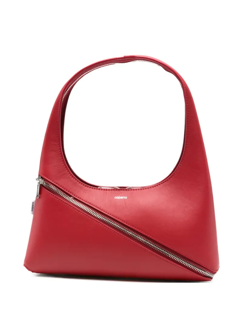 Coperni Schultertasche mit diagonalem Reißverschluss in Rot