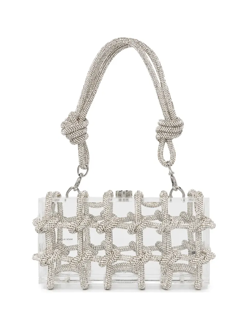 Cult Gaia Bella Schultertasche mit Kristallen in Weiß