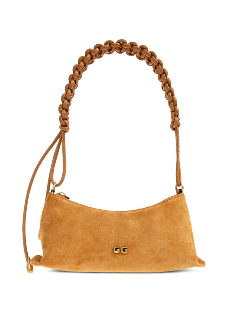 Cult Gaia OSA braided-handle suede shoulder bag in Orange