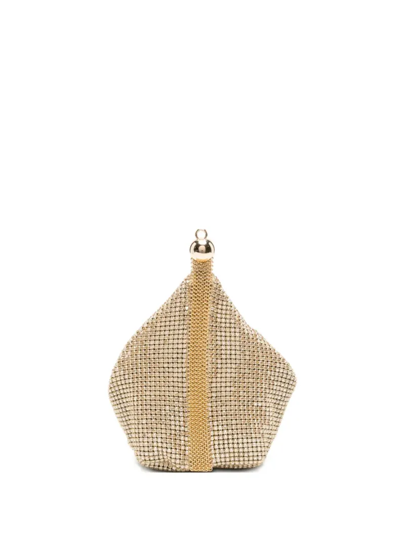 Cult Gaia Rue crystal-embellished clutch bag in Gold