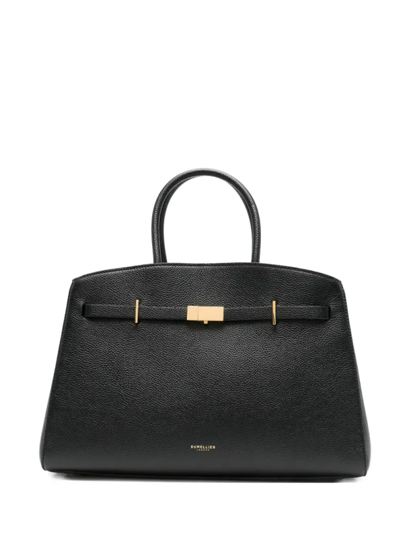 DeMellier Mittelgroße Hudson Tote Bag mit Schnalle in Schwarz