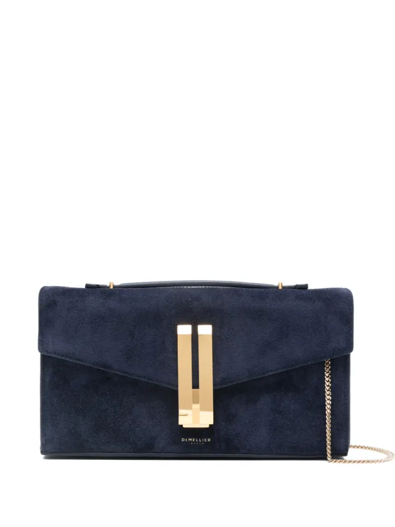 DeMellier Vancouver Clutch aus Wildleder in Blau Wildleder-Leder