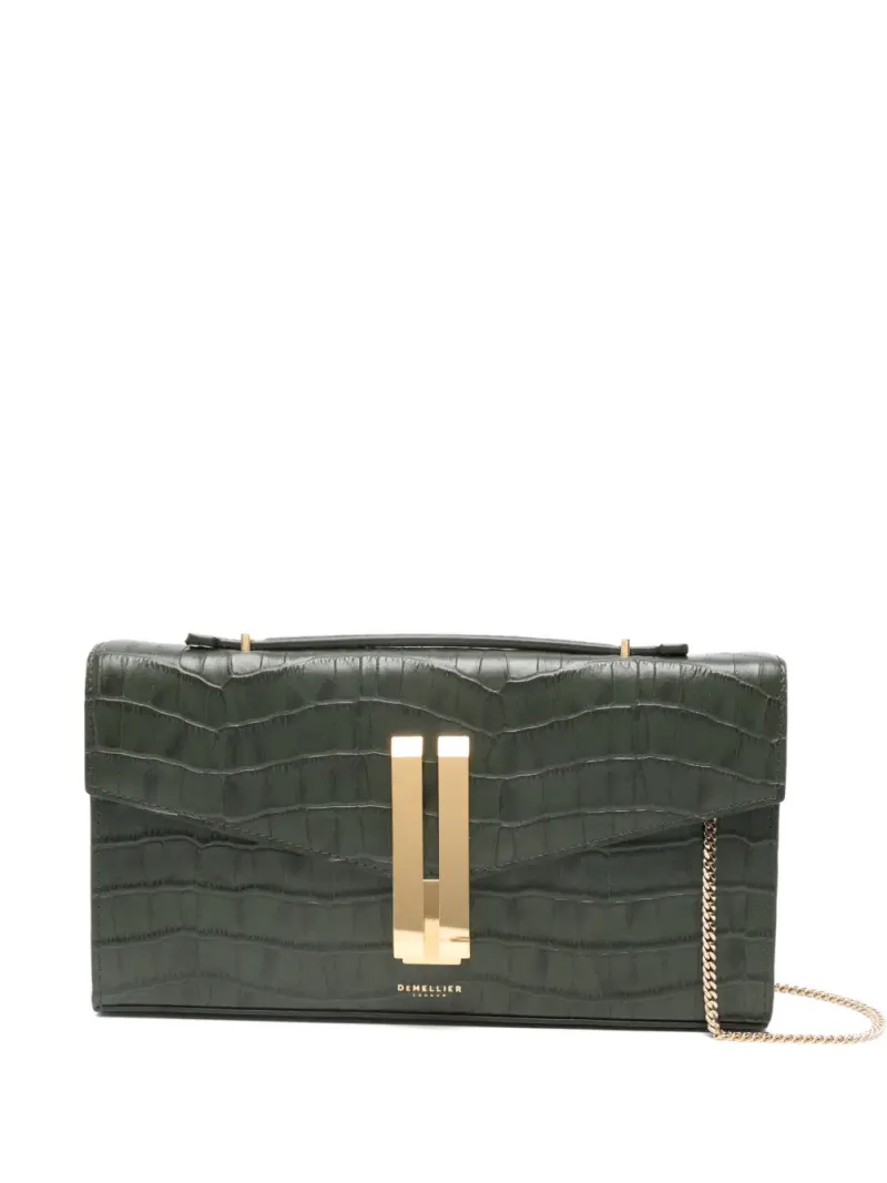 DeMellier Vancouver Clutch mit Kroko-Effekt in Grün