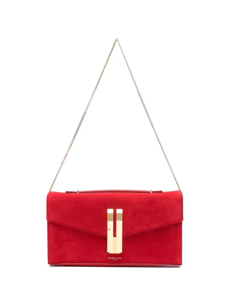 DeMellier Vancouver Clutch aus Wildleder in Rot Wildleder-Leder