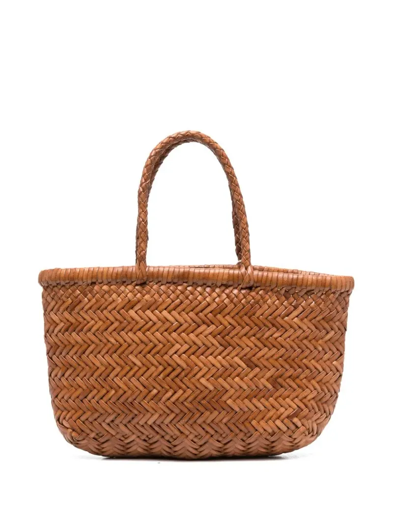 Dragon Diffusion Mini Flat Gora Tote Bag mit Flechtdetail Mini in Braun